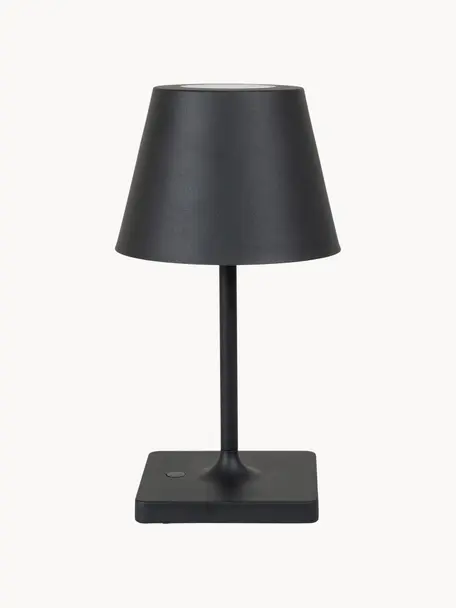 Lampada da tavolo portatile da esterno a LED luce regolabile Dean, Plastica con rivestimento in metallo, Nero, Ø 13 x Alt. 28 cm