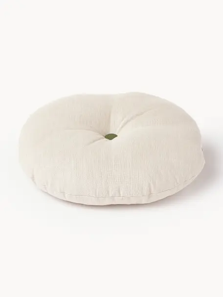 Okrągła poduszka dekoracyjna Devi, Tapicerka: 100% bawełna, Jasny beżowy, Ø 35 cm