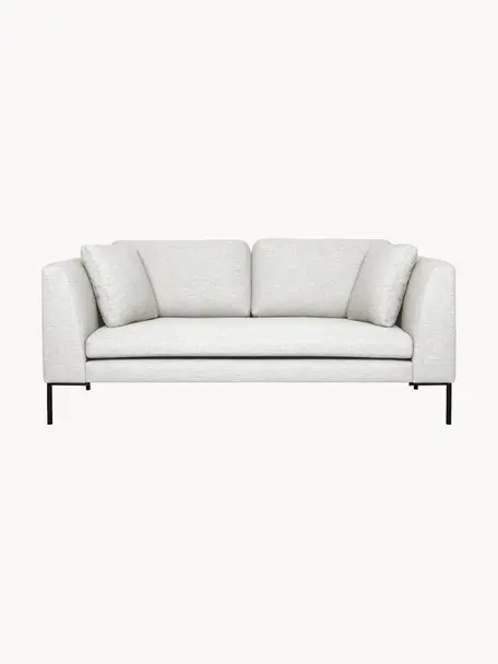 Sofa Emma (3-Sitzer) mit Metall-Füssen, Bezug: Polyester 100.000 Scheuer, Gestell: Massives Kiefernholz, FSC, Webstoff Off White, B 194 x T 100 cm