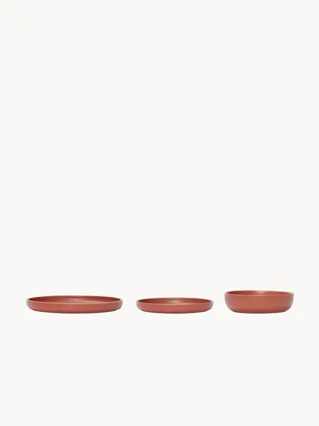 Handgemaakte schalen Dawn, set van 3, Keramiek, Terracotta, Set met verschillende formaten