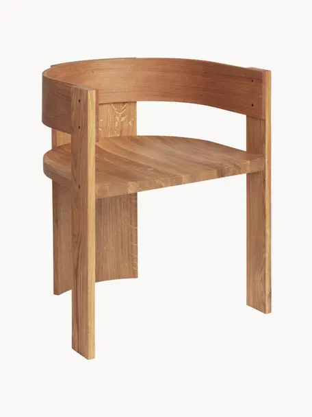 Chaise en bois avec accoudoirs Collector, Bois de chêne et de noyer, huilé, Bois de chêne, bois de noyer, larg. 51 x prof. 51 cm