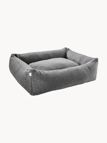 Bouclé-Hundebett Teddy, verschiedene Größen, Bezug: Bouclé (100 % Polyester) , Dunkelgrau, B 68 x T 55 cm