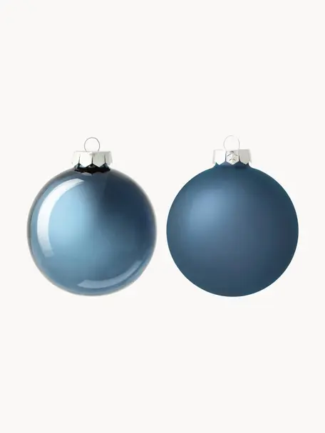 Bolas de Navidad Evergreen, tamaños diferentes, Azul oscuro, Ø 10 cm, 4 uds.