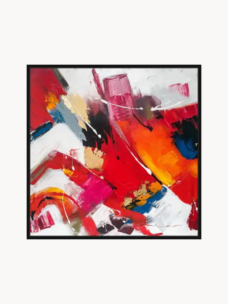 Maľba na plátne v ráme Red Emotions, Viac farieb, Š 103 x V 103 cm