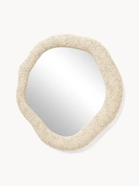 Espejo de pared Toprak, Espejo: cristal, Parte trasera: tablero de fibras de dens, Beige claro, An 92 x Al 102 cm