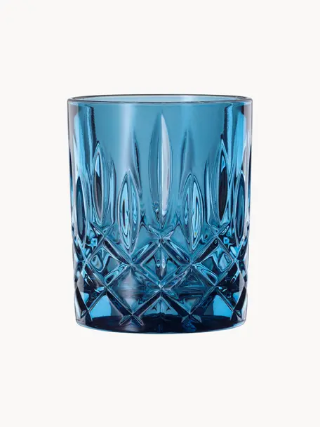 Kristall-Whiskygläser Noblesse, 2 Stück, Kristallglas, Blau, Ø 8 x H 10 cm, 300 ml