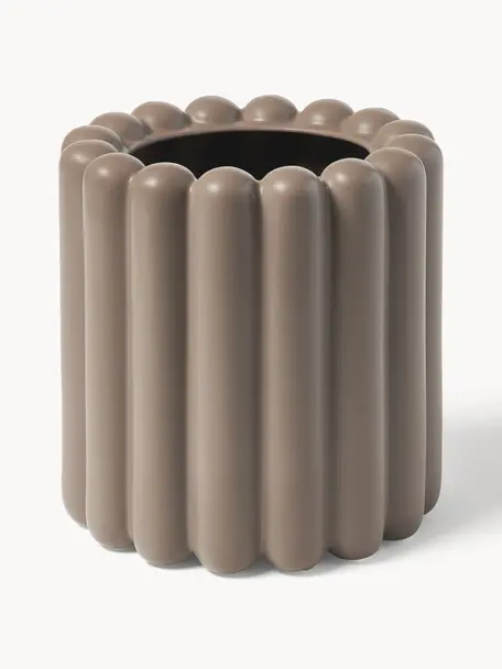 Cache-pot Mist, larg. 19 cm, Céramique, Taupe, mat, Ø 19 x haut. 19 cm