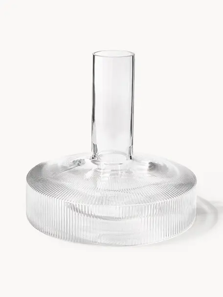 Décanteur strié soufflé bouche Ripple, 1,1 L, Verre, soufflé bouche, Transparent, haute brillance, 1,1 L