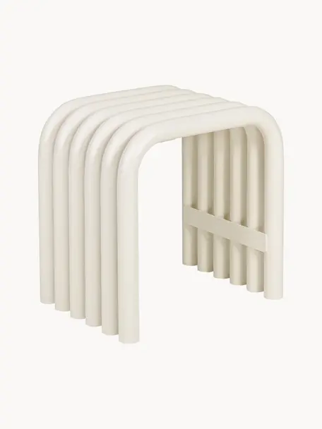 Tabouret Nokk, Acier, revêtement par poudre, Blanc crème, larg. 43 x haut. 43 cm