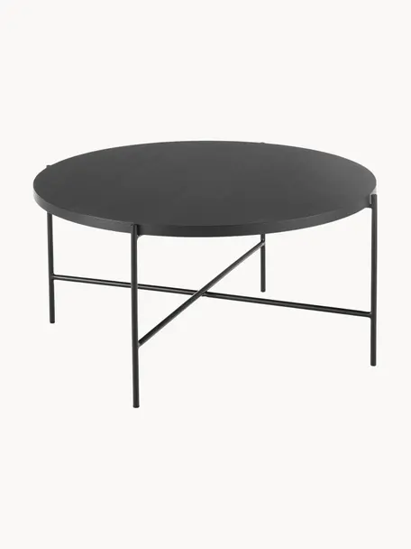 Kulatý konferenční stolek Mica, Černá, Ø 82 cm