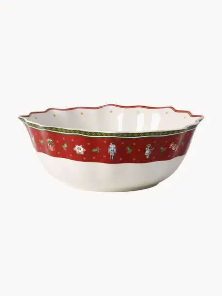Cuenco de porcelana Toy's Delight, Porcelana Premium, Rojo, blanco, verde, Ø 26 x Al 10 cm