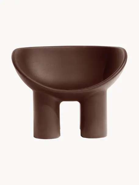 Fotel z tworzywa sztucznego Roly Poly, Tworzywo sztuczne, Ciemny brązowy, S 84 x W 57 cm