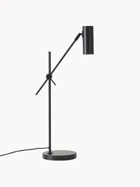 Bureaulamp Cassandra, Lampenkap: gepoedercoat metaal, Lampvoet: gepoedercoat metaal, Mat zwart, B 47 x H 55 cm