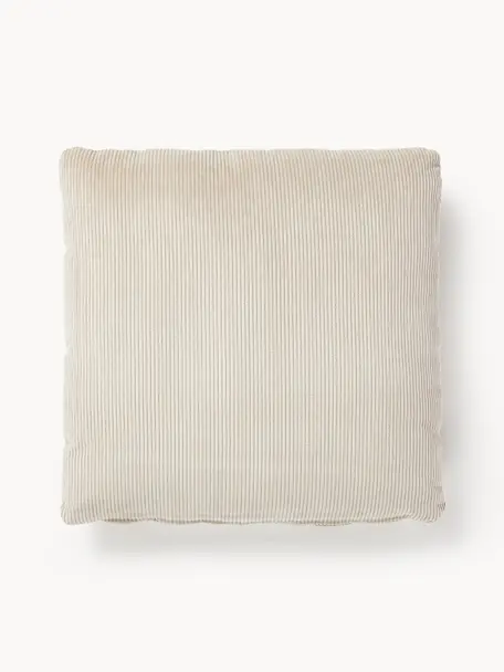 Coussin de canapé en velours côtelé Melva, Velours côtelé beige clair, larg. 50 x long. 50 cm