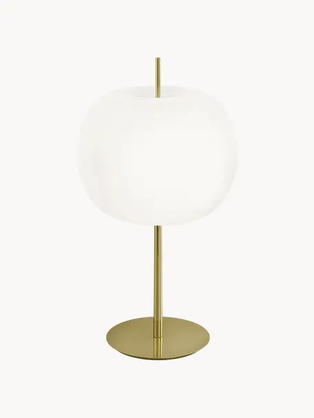 Stmívatelná stolní lampa Kushi, ručně foukaná, Zlatá, Ø 33 cm, V 61 cm