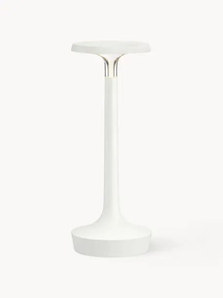 Lámpara de mesa pequeña LED regulable Bonjour, portátil, Plástico, Blanco, Ø 11 x Al 27 cm