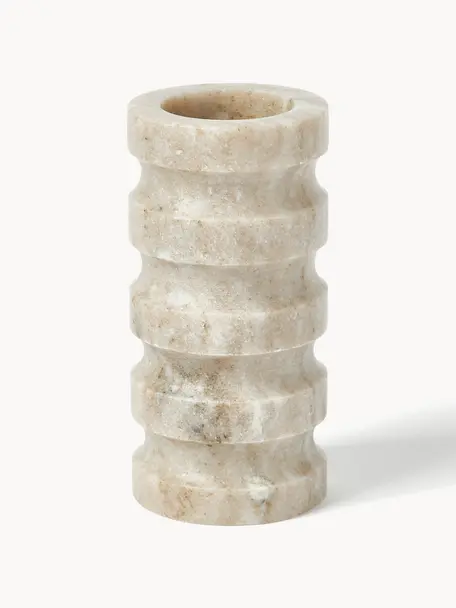 Vaso in marmo Rio, Marmo, Beige chiaro marmorizzato, Ø 7 x Alt.14 cm