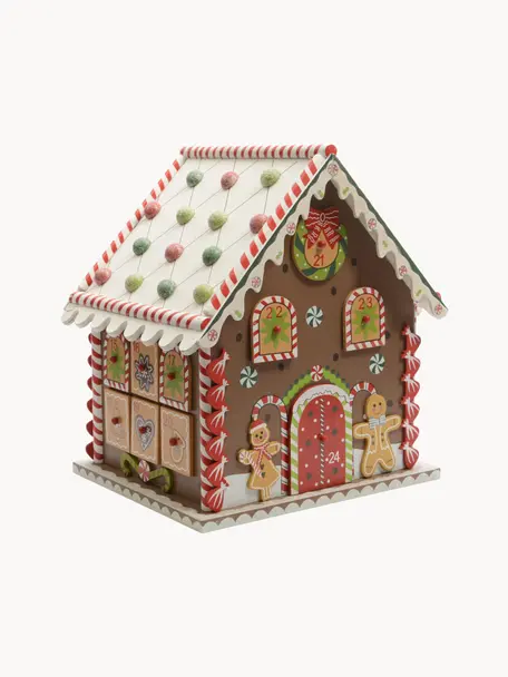 Calendario dell'avvento House, Pannello di fibra a media densità rivestito, Multicolore, Larg. 23 x Alt. 27 cm
