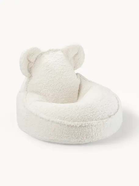 Dětský sedací vak z plyše Bear, Tlumeně bílá, Š 60 cm, H 70 cm