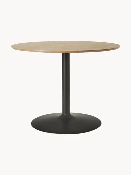 Okrúhly jedálenský stôl Menorca, Ø 100 cm, Svetlé drevo, čierna, Ø 100 cm