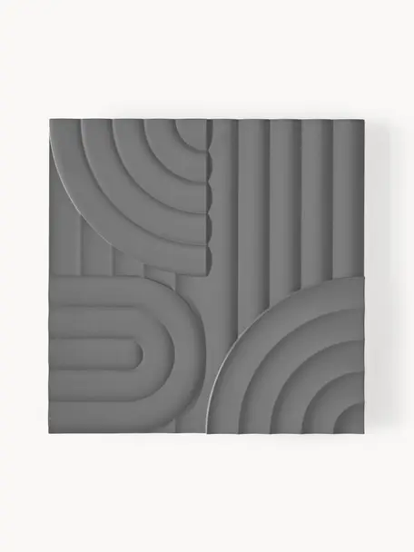 Wandobjekt Massimo, Mitteldichte Holzfaserplatte (MDF), Dunkelgrau, B 80 x H 80 cm