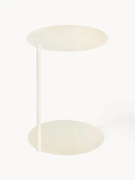 Okrúhly odkladací stolík Ande, Oceľ s práškovým náterom, Lomená biela, Ø 40 x V 55 cm