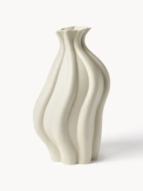 Vase Blom aus Keramik, Keramik, Beige, B 19 x H 33 cm