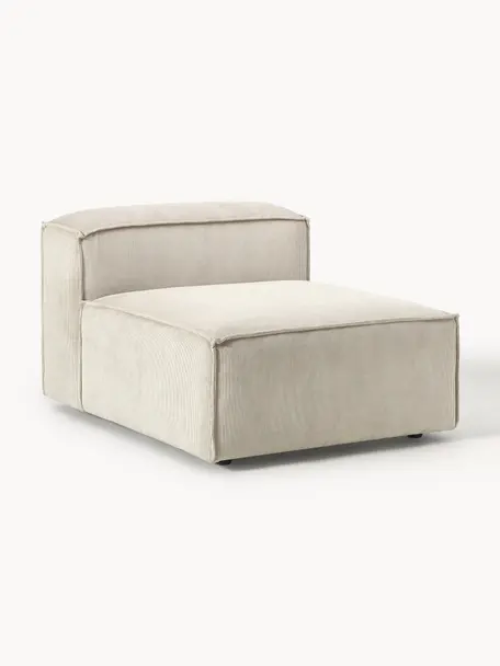 Mittelmodul Lennon aus Cord, Bezug: Cord (92 % Polyester, 8 %, Gestell: Massives Kiefernholz FSC-, Füße: Kunststoff Die Füße befin, Cord Hellbeige, B 89 x T 119 cm