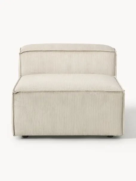 Mittelmodul Lennon aus Cord, Bezug: Cord (92 % Polyester, 8 %, Gestell: Massives Kiefernholz, Spe, Füße: Kunststoff Die Füße befin, Cord Hellbeige, B 89 x T 119 cm