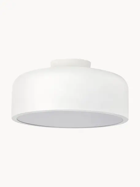 Plafondlamp Ole van metaal, Lampenkap: gepoedercoat metaal, Diffuser: acryl, Wit, Ø 35 x H 18 cm