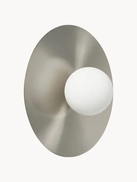 Aplique / Plafón Starling, Pantalla: vidrio opalino, Plateado, blanco, Ø 33 x F 14 cm