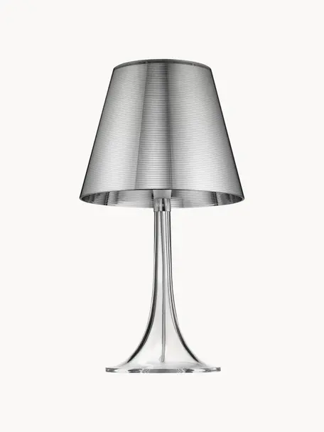 Dimbare tafellamp Miss K met touch functie, Kunststof, Zilverkleurig, transparant, B 24 x H 43 cm