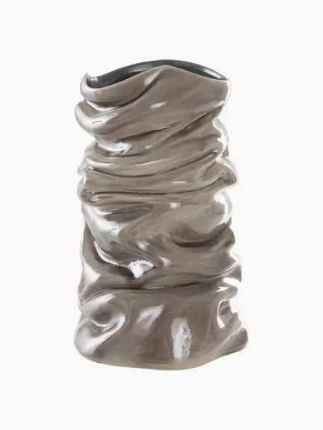 Design Vase Jordan, handgefertigt, Keramik, Greige, Ø 26 x H 41 cm