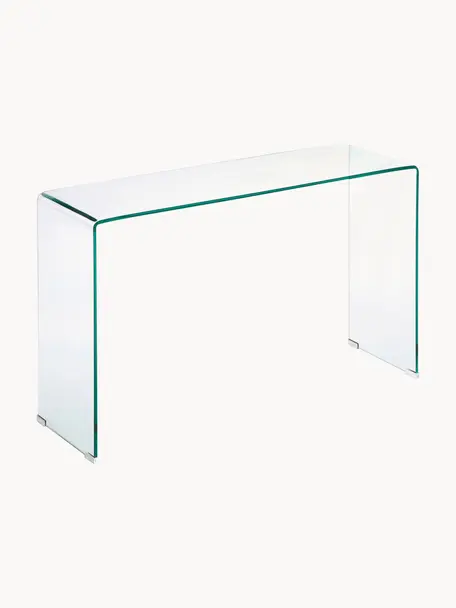 Consolle in vetro Burano, Vetro, temperato, Trasparente, Larg. 125 x Alt. 76 cm