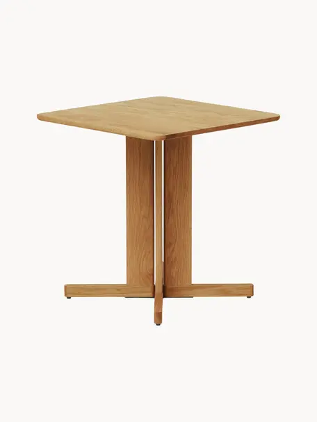 Jedálenský stôl z dubového dreva Quatrefoil, 68 x 68 cm, Dubové drevo, Dubové drevo, Š 68 x H 68 cm