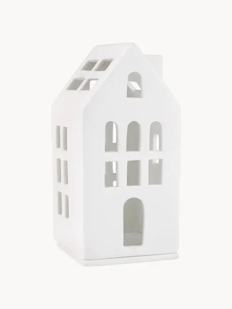 Portavela de porcelana Living, 13 cm, Porcelana, Blanco, An 6 x Al 13 cm