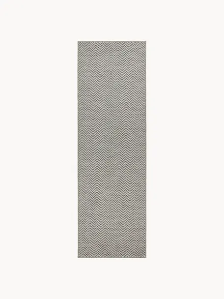 In- & Outdoor-Läufer Nature mit dezentem Zick-Zack-Muster, 100 % Polypropylen, Grau, Weiß, B 80 x L 250 cm