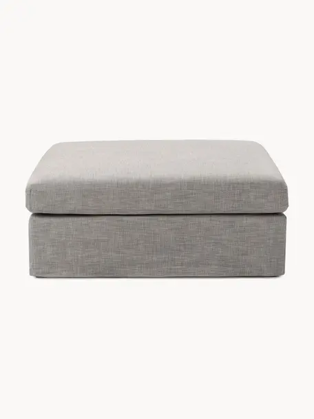 Pouf avec revêtement amovible Russell, Tissu gris, larg. 103 x prof. 103 cm