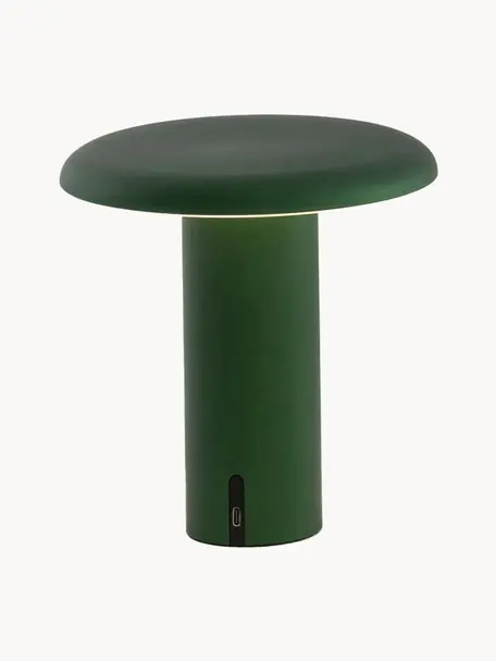 Lampa stołowa LED z funkcją przyciemniania Takku, Metal powlekany, Ciemny zielony, Ø 18 x W 19 cm