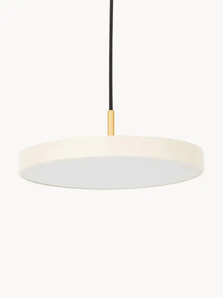 Suspension LED design Asteria, Blanc perle, doré, Ø 31 x haut. 14 cm