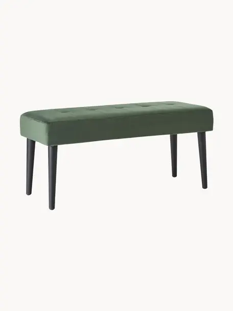Čalouněná lavice ze sametu Glory, Tmavě zelená, Š 95 cm, V 45 cm