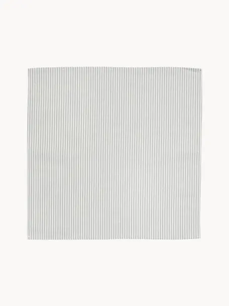 Serviettes de table composées pour moitié de lin Rayures, 6 pièces, Blanc, gris, larg. 45 x long. 45 cm