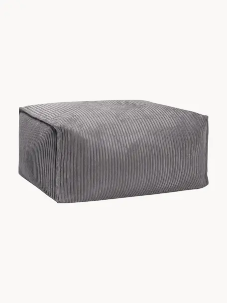 Manšestrový sedací polštář Shara, Tmavě šedá, Š 65 cm, V 35 cm
