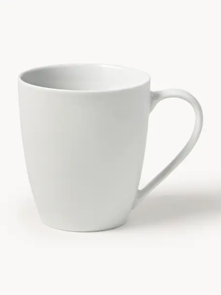Porzellan-Tassen Delight, 4 Stück, Porzellan, Weiß, Ø 9 x H 10 cm, 350 ml