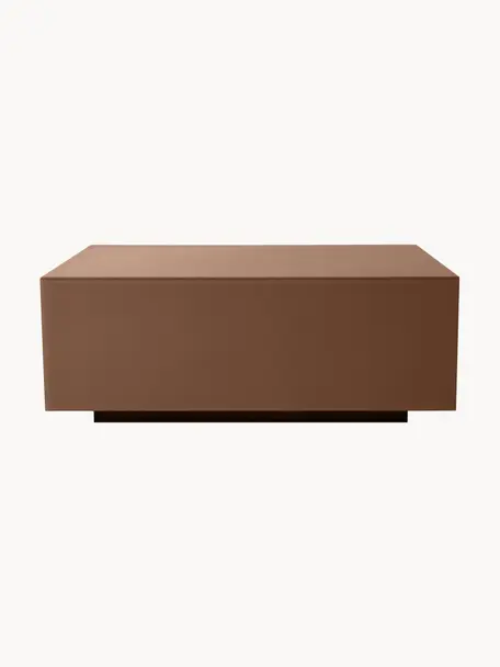 Sklenený konferenčný stolík so zrkadlovým efektom Block, Hnedá, Š 88 x H 55 cm