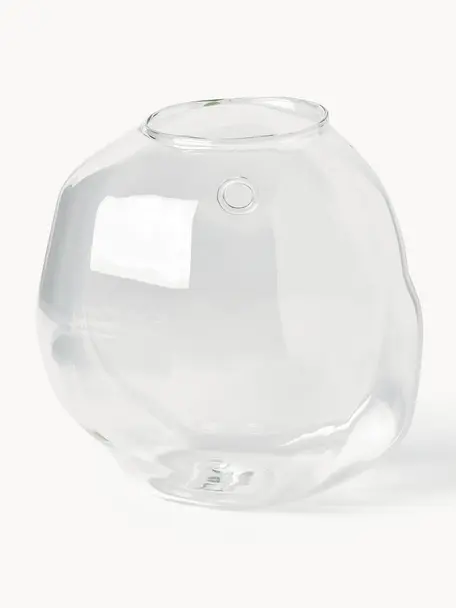 Nástěnná váza Pebble, Ø 18 cm, Sklo, Transparentní, Ø 18 cm, V 18 cm