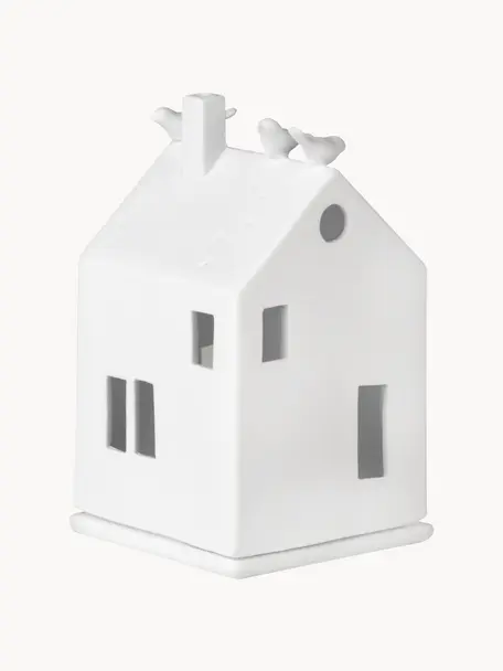 Porzellan-Lichthaus Living, H 13 cm, Porzellan, Weiß, B 7 x H 13 cm