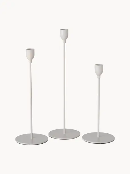 Set 2 candelabri Malte, Metallo, Beige, Set in varie misure