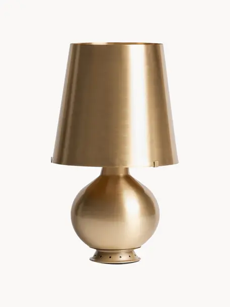 Ręcznie wykonana lampa stołowa z mosiądzu z funkcją przyciemniania Fontana, Stelaż: mosiądz, metal powlekany, Mosiężny, Ø 20 x 34 cm