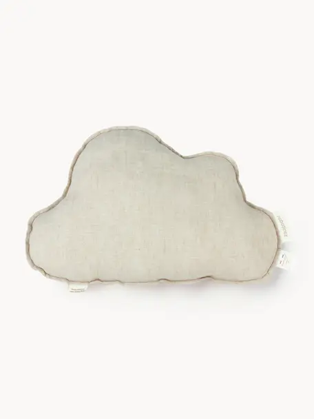 Plyšový vankúš z ľanu Cloud, Hnedosivá, Š 24 x D 38 cm